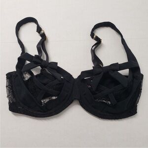 Agent Provocateur Black bow lace Balconette Bra 34D